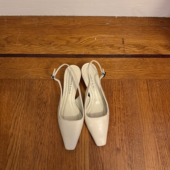 Square Toe Slingback Kitten Heels - Picture 1 of 4